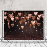 Lofaris Rose Gold Hearts Bokeh Dark Valentines Day Backdrop